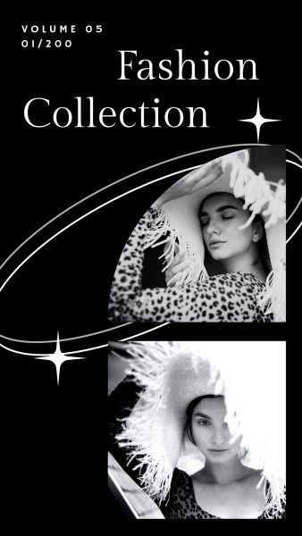 style, girl, woman, Vintage Fashion Collection Photo Collage 9:16 Template